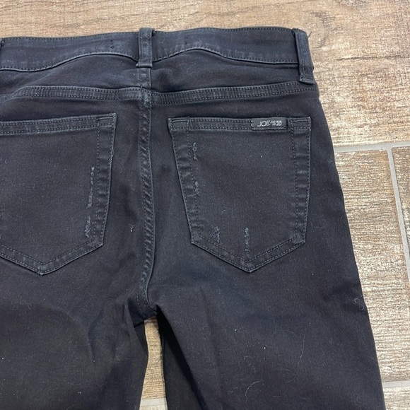 Joe's Jeans Black Denim Jeans High Rise Distressed Skinny Jean Size 23 - Picture 3 of 9